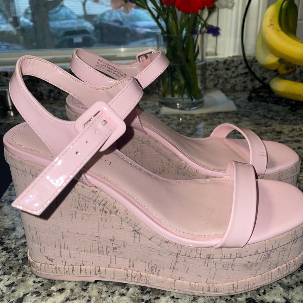 Light pink sandals wedges